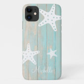 Distressed Faux Beach Wood Starfish Personalised Case-Mate iPhone Case (Back)
