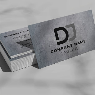 Distressed Faux Metal Modern Minimalist Cool DJ  Business Card