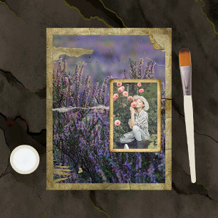 Distressed Field of Lavender Scrapbook Paper
