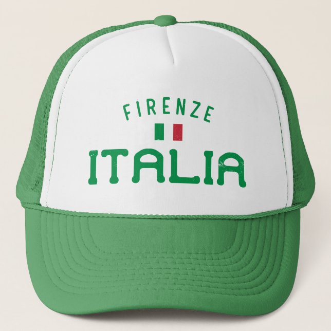Distressed Firenze Italia (Florence Italy) Trucker Hat (Front)