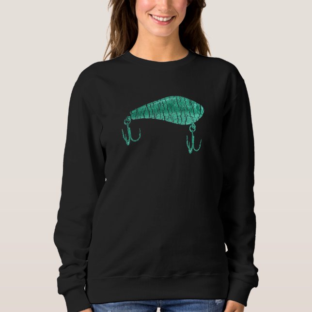Distressed Fishing Lure Teal Sweatshirt (Front)
