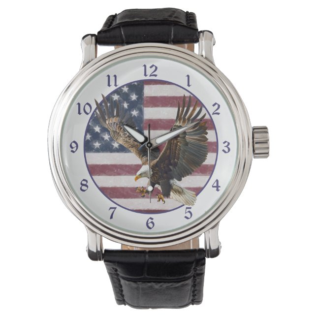 Distressed Flag Eagle Landing Watch (Front)