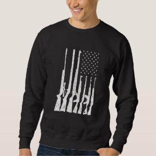 Distressed Flag Gun I Rifle Guns Distressed Used L Sweatshirt