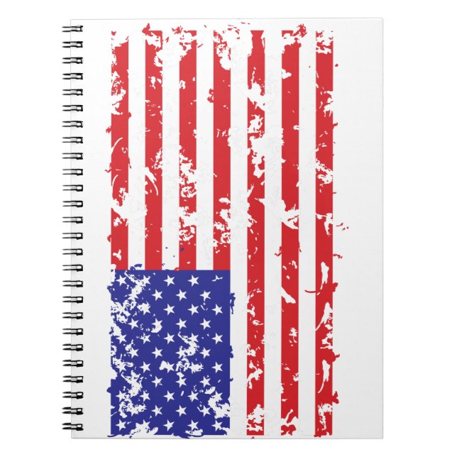 Distressed-Flag-Horizontal Notebook (Front)