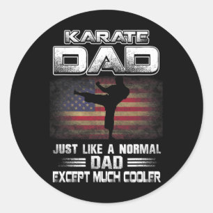 Distressed Flag Karate Dad Father's Day Gift Shirt Classic Round Sticker