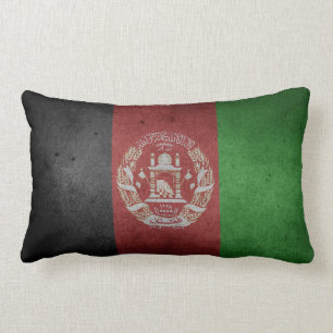 Distressed Flag of Afghanistan Lumbar Cushion