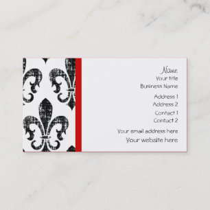 Distressed fleurdelis custom colour business card