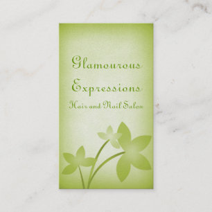 Distressed Floral Business Card, Lime Green Card