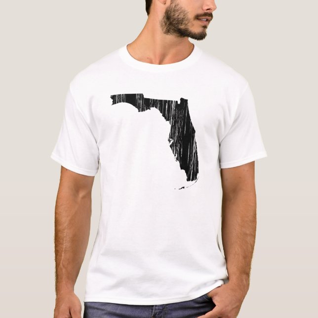 Distressed Florida State Outline T-Shirt (Front)