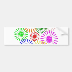 Distressed Flower Burst Bumper Sticker
