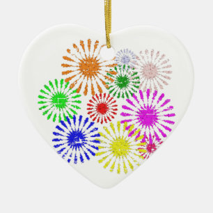 Distressed Flower Burst Ceramic Tree Decoration