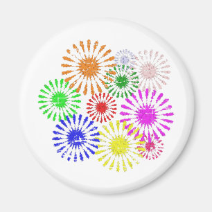 Distressed Flower Burst Magnet