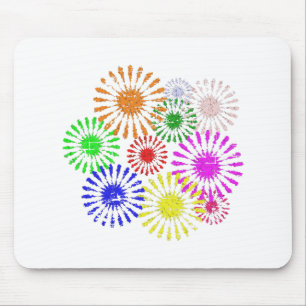 Distressed Flower Burst Mouse Mat