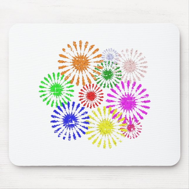 Distressed Flower Burst Mouse Mat (Front)