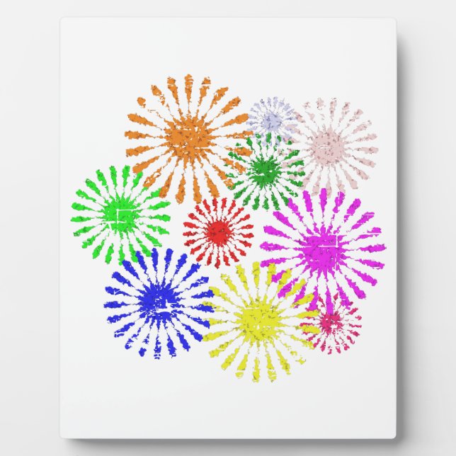 Distressed Flower Burst Plaque (Front)