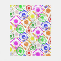 Distressed Flower Burst Sherpa Blanket