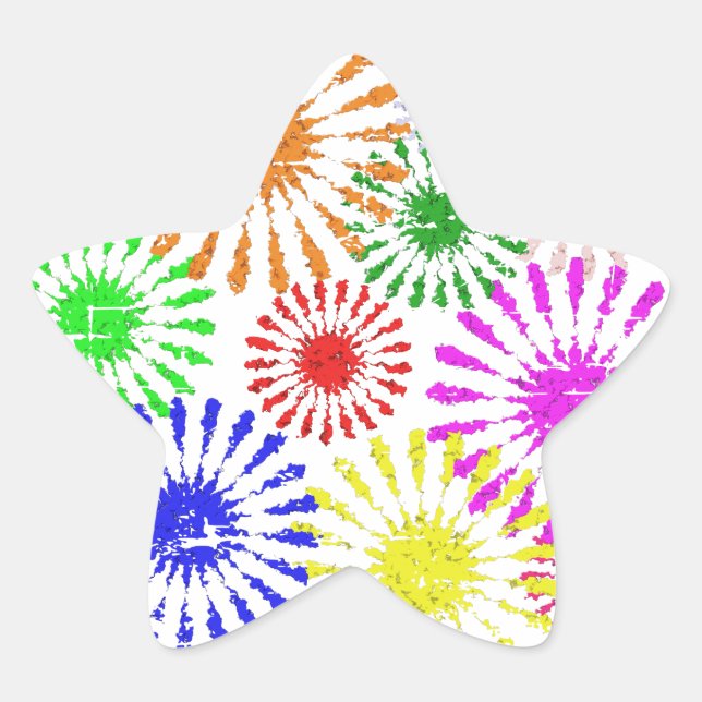 Distressed Flower Burst Star Sticker (Front)