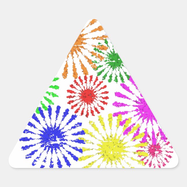 Distressed Flower Burst Triangle Sticker (Front)