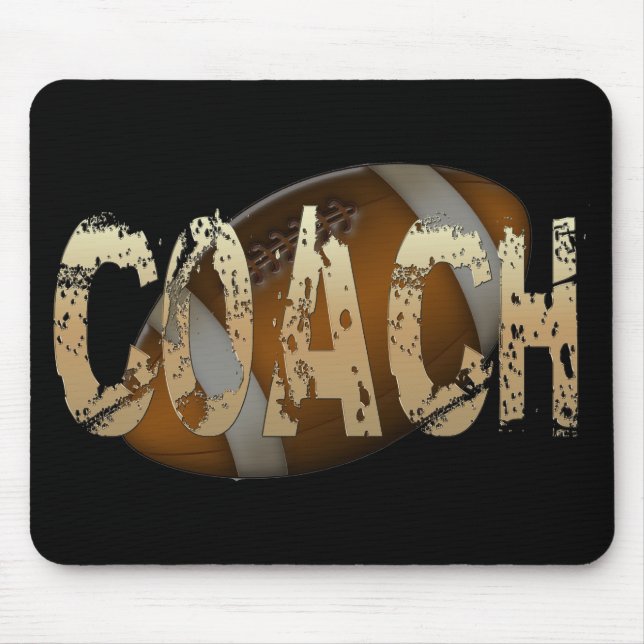 Distressed Football Coach Mouse Mat (Front)