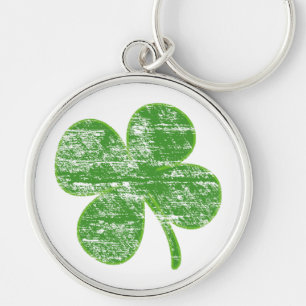 Distressed Four-Leaf Clover Key chain