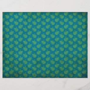 Distressed Frog Patterned Scrapbook Paper