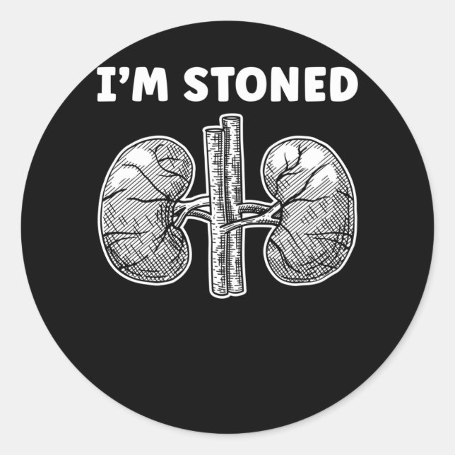 Distressed Funny Kidney Stone Surgery Classic Round Sticker (Front)