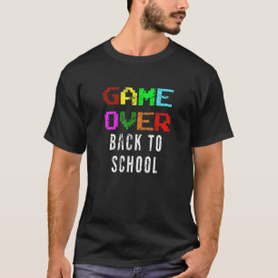 Distressed Game Over Back To School Design Teacher T-Shirt