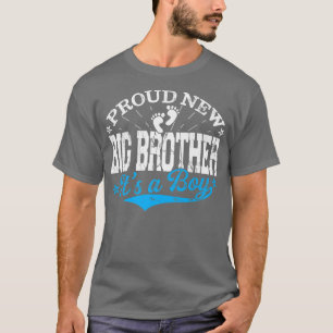 Distressed Gender Reveal Proud New Big Brother It' T-Shirt