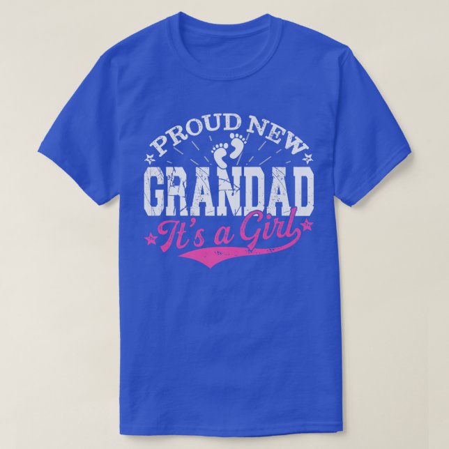 Distressed Gender Reveal Proud New Grandad It's A  T-Shirt (Design Front)