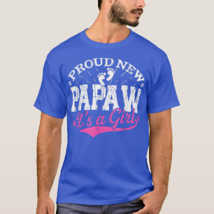 Distressed Gender Reveal Proud New Papaw It's A Gi T-Shirt