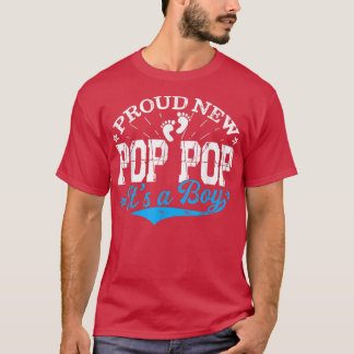 Distressed Gender Reveal Proud New Pop Pop It's A  T-Shirt