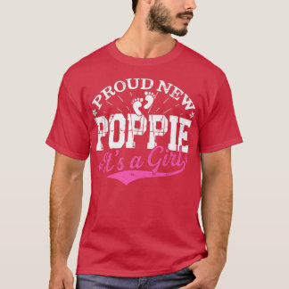 Distressed Gender Reveal Proud New Poppie It's A G T-Shirt