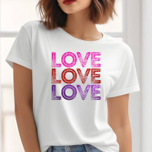 Distressed Glitter Love Valentines Day T-shirt