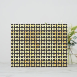 Distressed Gold & Black Harlequin Scrapbook Paper