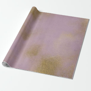 Distressed Gold Glass Lilac Lavender Purple Wrapping Paper
