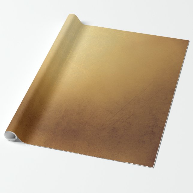 Distressed Gold Metallic Texture 3 Wrapping Paper (Unrolled)