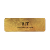 Distressed Gold Monogram Wedding Cigar Band Label