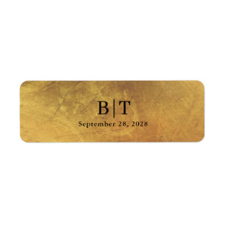 Distressed Gold Monogram Wedding Cigar Band Label