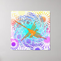 Distressed Golden Nazca Lines Hummingbird