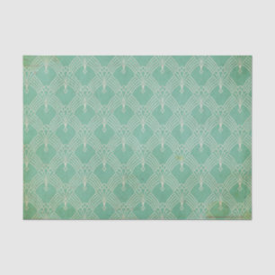 Distressed Green Art Deco Tissue Paper