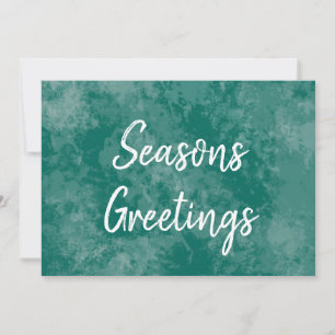 Distressed Green Chalkboard Seasons Greetings Holiday Card