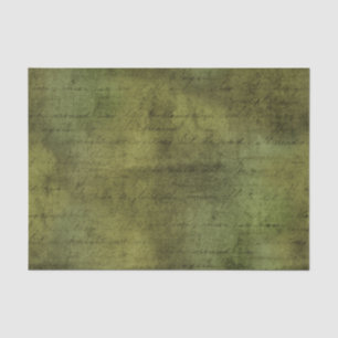Distressed Green Handwriting  Vintage Ephemera   Tissue Paper
