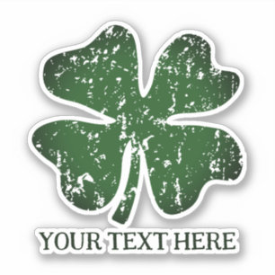 Distressed green lucky clover vinyl stickers