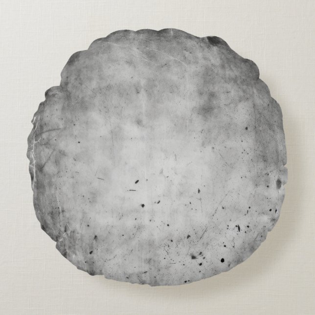 Distressed Grey Texture Round Cushion (Front)