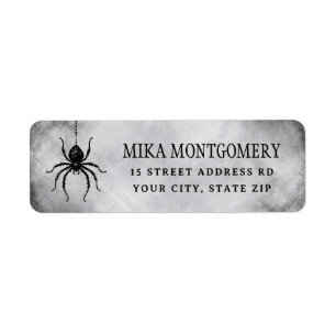 Distressed Grey Vintage Spider return address