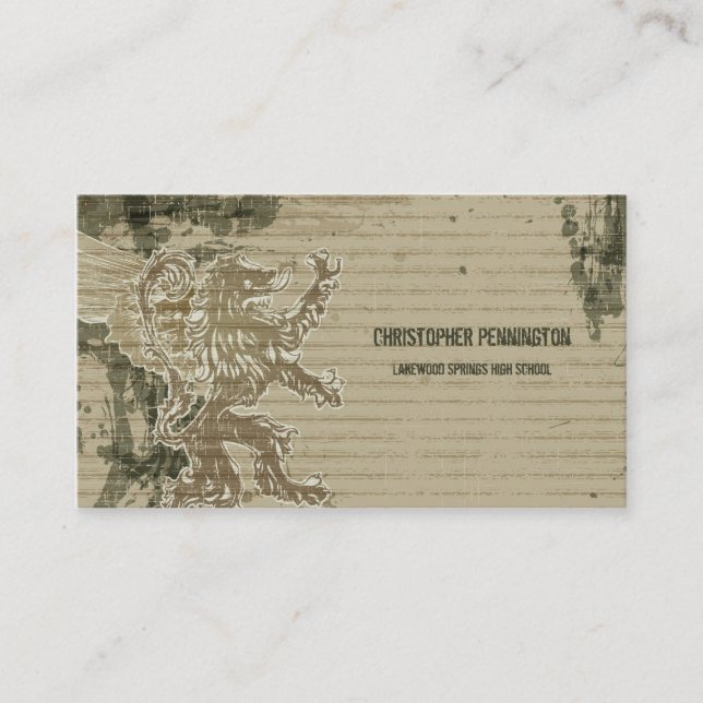 Distressed griffin graduation name card (Front)