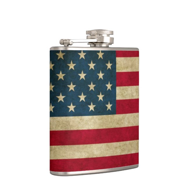 Distressed Grunge American Flag Hip Flask (Right)