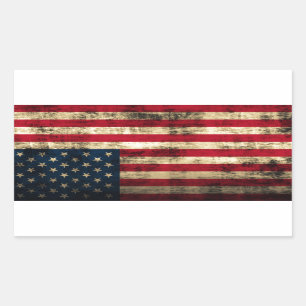 Distressed Grunge American Flag Rectangular Sticker