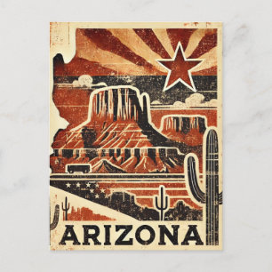 Distressed Grunge Arizona  Postcard