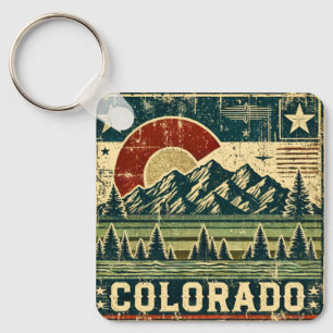 Distressed Grunge Colorado Key Ring